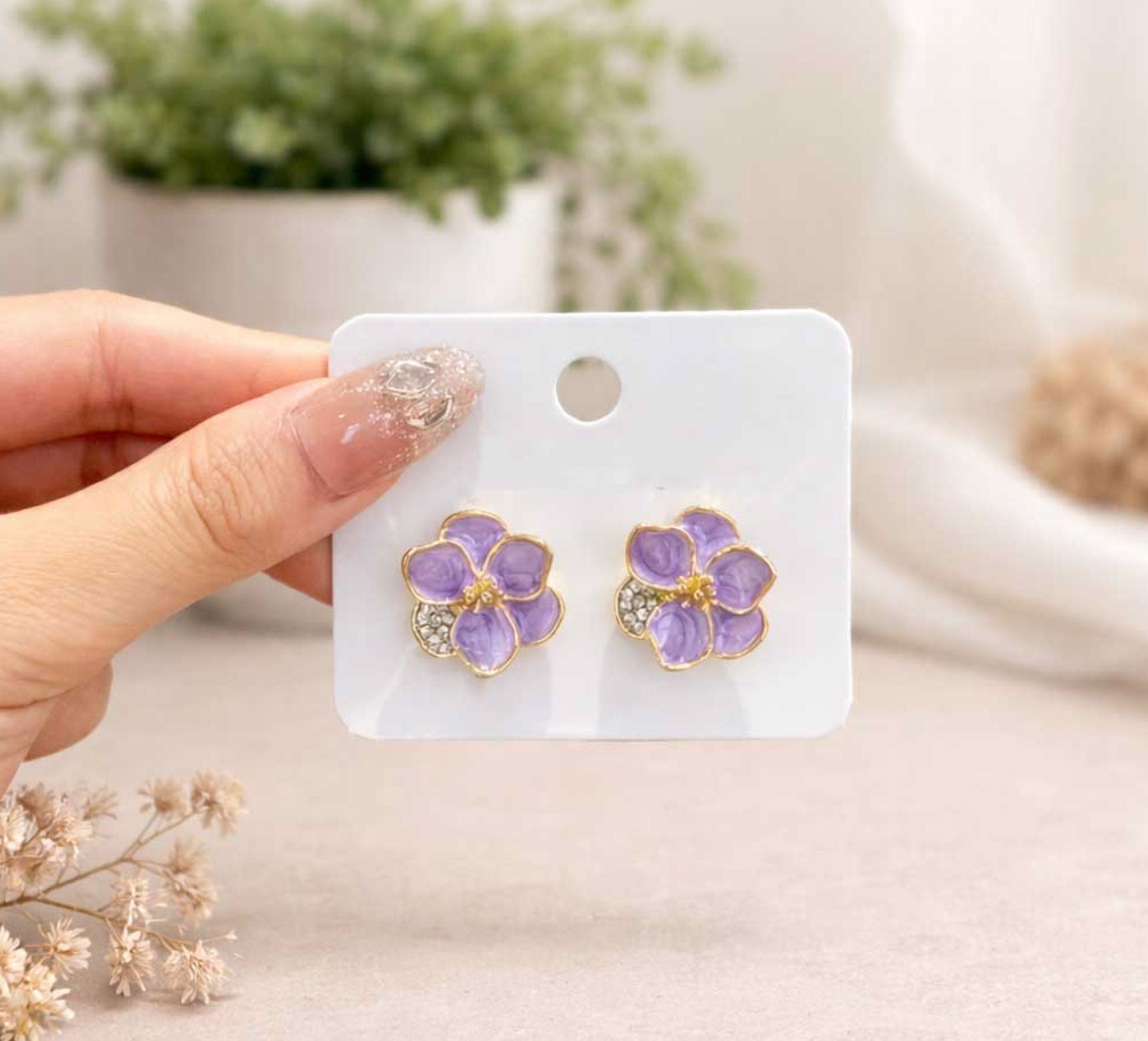 Aretes Orquídea Lavanda