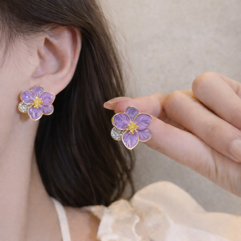 Aretes Orquídea Lavanda