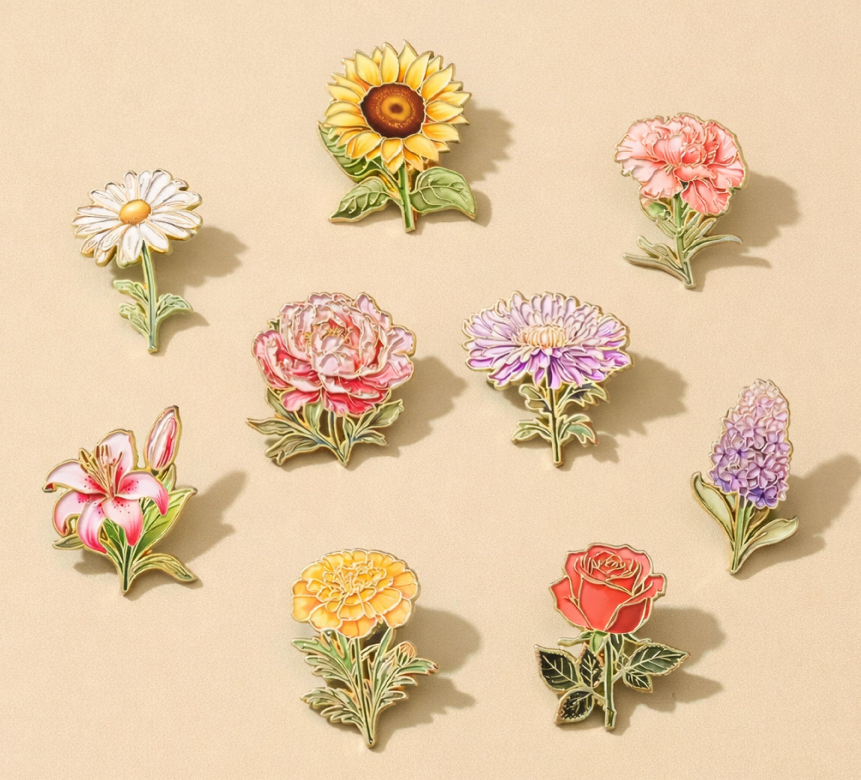 Set de Pines Florales