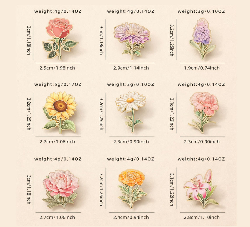 Set de Pines Florales